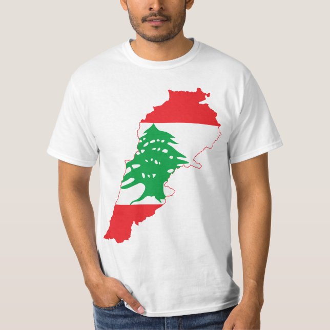 T-shirt Carte de drapeau du Liban de GROS CARACTÈRES (Devant)