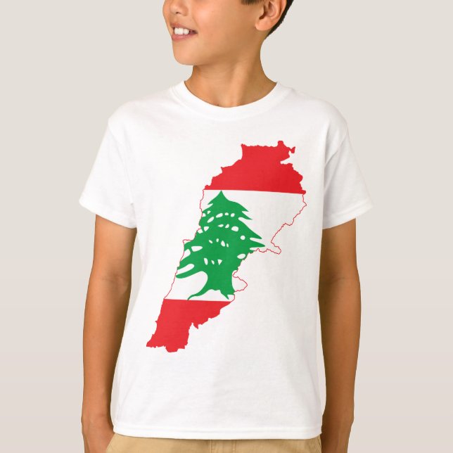 T-shirt Carte de drapeau du Liban de GROS CARACTÈRES (Devant)