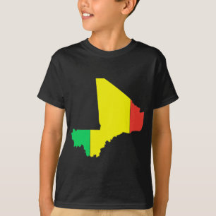 T-shirt Carte de drapeau du Mali