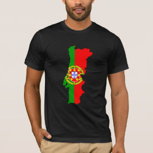 T-shirt Carte de drapeau du Portugal normale