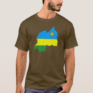 T-shirt Carte de drapeau du Rwanda