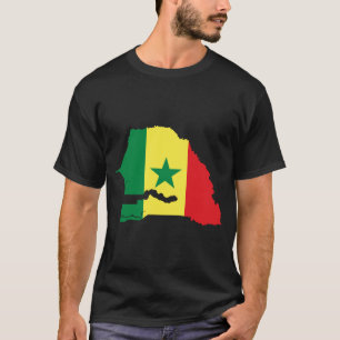 T-shirt Carte de drapeau du Sénégal