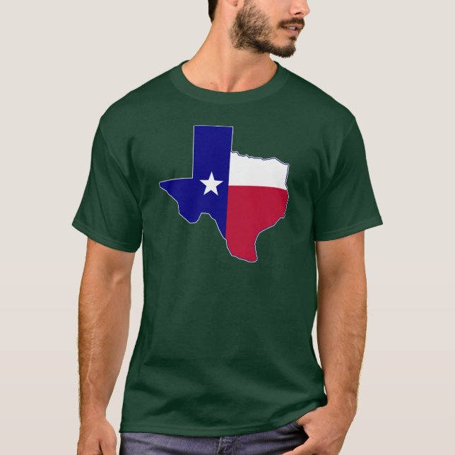 T-shirt Carte de drapeau du Texas (Devant)