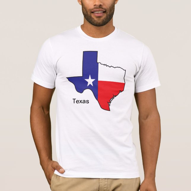 T-shirt Carte de drapeau du Texas (Devant)