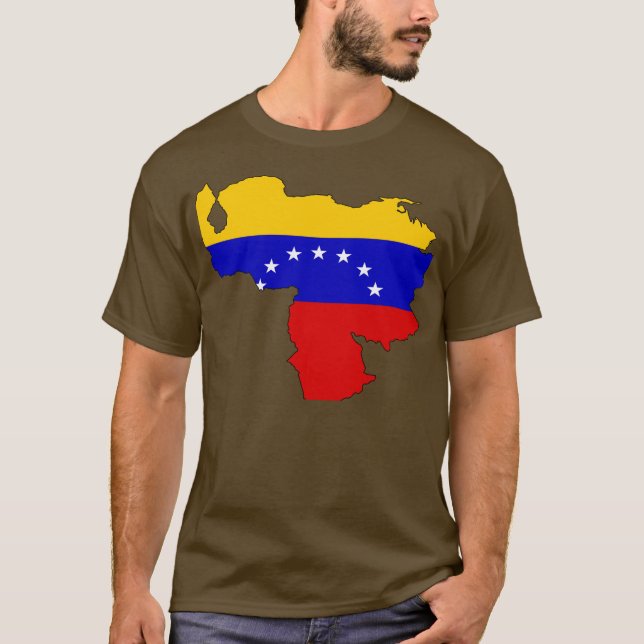 T-shirt Carte de drapeau du Venezuela (Devant)