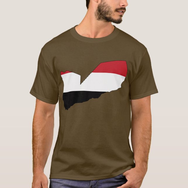 T-shirt Carte de drapeau du Yémen (Devant)
