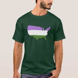 T-Shirt carte de fierté genderqueer américaine