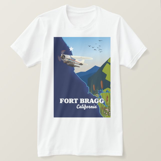 T-shirt Carte de Fort Bragg en Californie (Design devant)