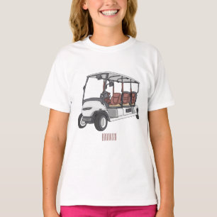 T-shirt Carte de golf / dessin animé en voiturette de golf