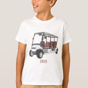 T-shirt Carte de golf / dessin animé en voiturette de golf