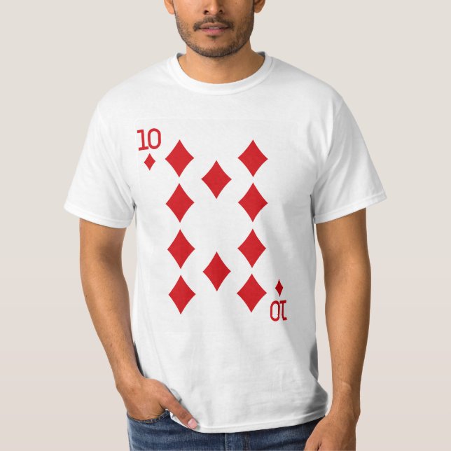 T-shirt Carte de jeu de dix diamants (Devant)