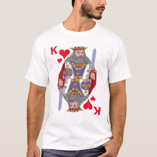 T-shirt Carte de jeu King Coeur Card Costume Robe fantaisi