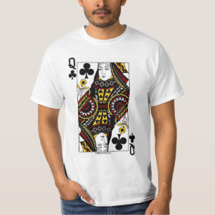 T-shirt Carte de jeu Queen of Clubs
