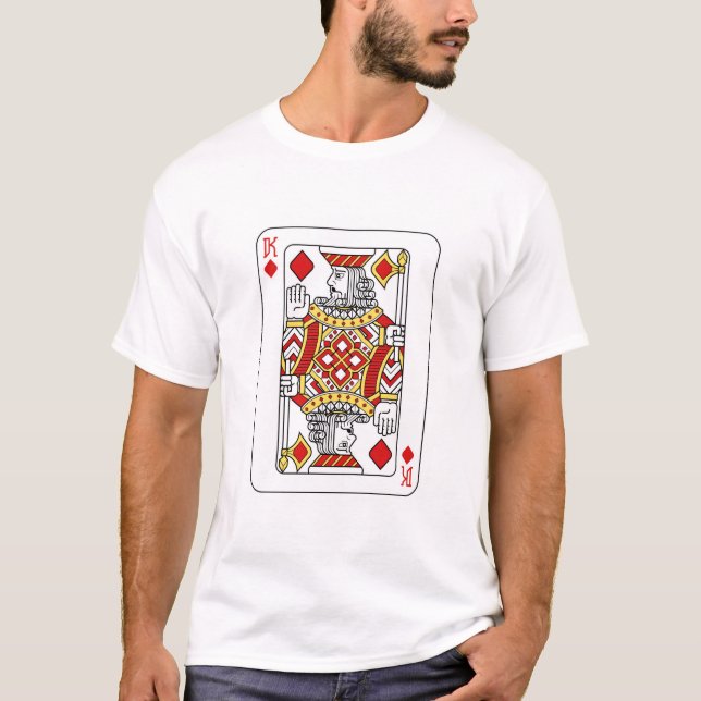 T-shirt Carte de jeu Roi des Diamants Rouge Jaune et Noir (Devant)