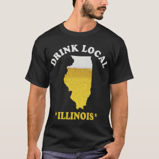 T-shirt Carte de la bière de l'ILLINOIS Cadeau de brasseur