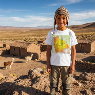 T-shirt Carte de la Bolivie avec les villes et les frontiè