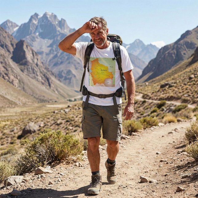 T-shirt Carte de la Bolivie avec les villes et les frontiè (Créateur téléchargé)