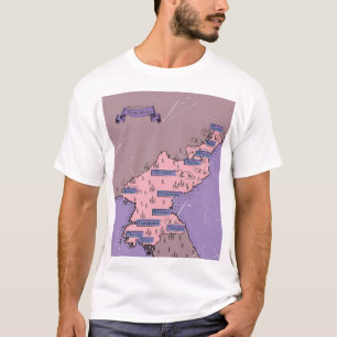 T-shirt Carte de la Corée du Nord