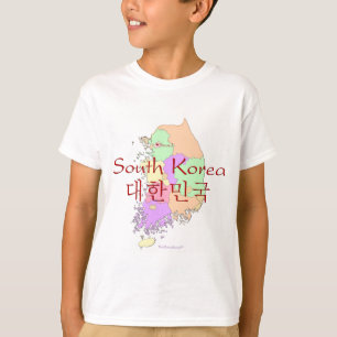 T-shirt Carte de la Corée du Sud