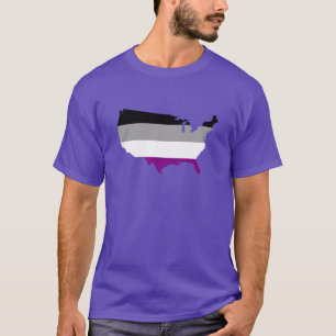 T-shirt Carte de la fierté américaine de l'asexualité T-sh