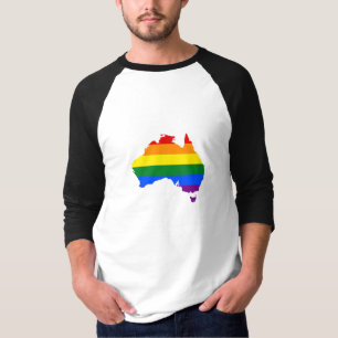 T-shirt Carte de la fierté arc-en-ciel LGBT Australie