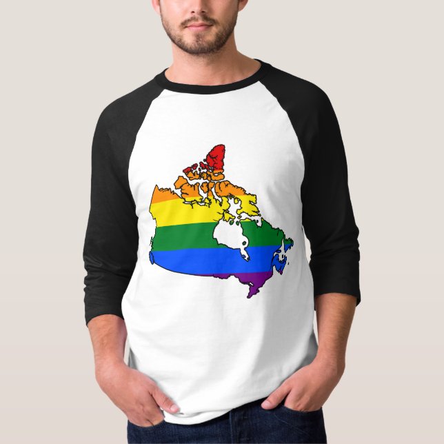 T-shirt Carte de la fierté canadienne LGBT (Devant)