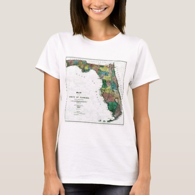 T-shirt Carte de la Floride et drapeau d'état (Devant)