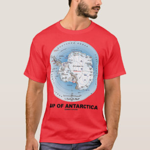 T-shirt Carte De La Géographie Du Continent Sud De L'Antar
