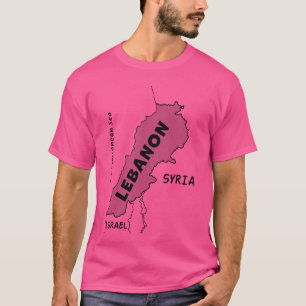 T-shirt Carte de la ligne noire dessinée à la main du Liba