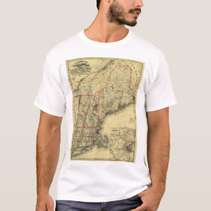 T-shirt Carte de la Nouvelle Angleterre et des environs