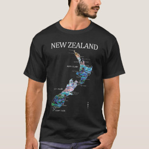 T-SHIRT CARTE DE LA NOUVELLE ZÉLANDE KIWI