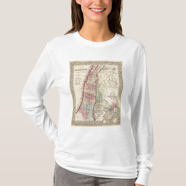 T-shirt Carte de la Palestine, Jérusalem par Mitchell (Devant)
