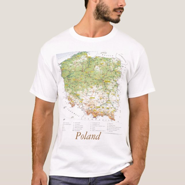 T-shirt Carte de la Pologne (Devant)