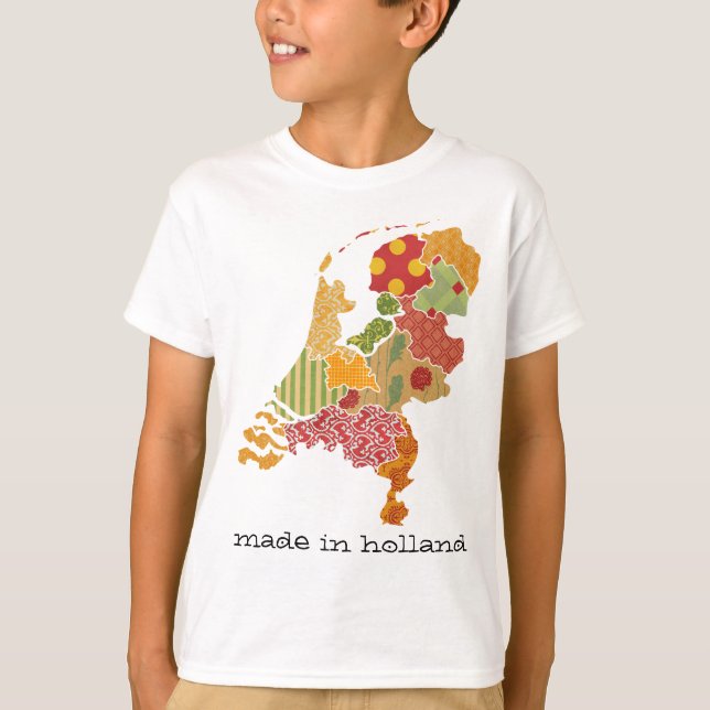 T-shirt Carte de la province de Hollande Style Patchwork b (Devant)