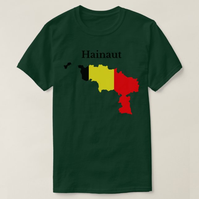 T-shirt Carte de la province du Hainaut Belgique (Design devant)