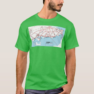 T-shirt Carte de la région du sud du rail britannique 1965