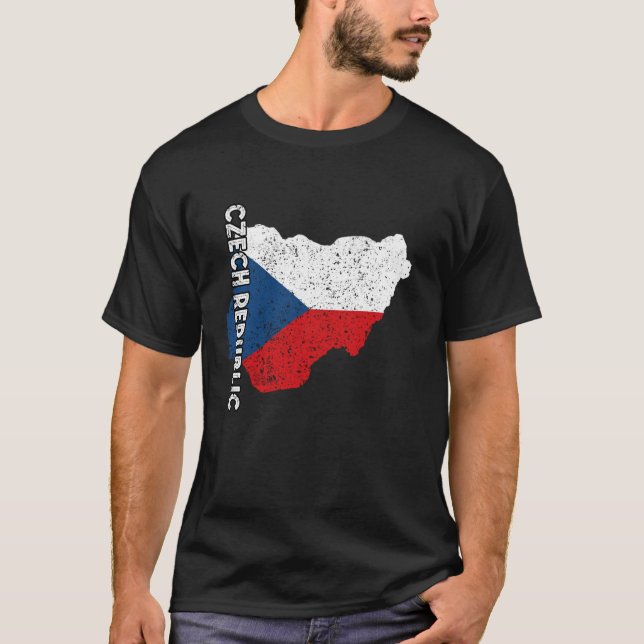 T-shirt Carte de la République tchèque Fierté tchèque Drap (Devant)