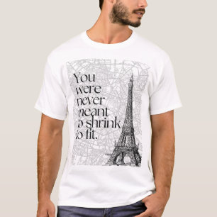 T-shirt Carte de la rue de Paris et citation murale de la