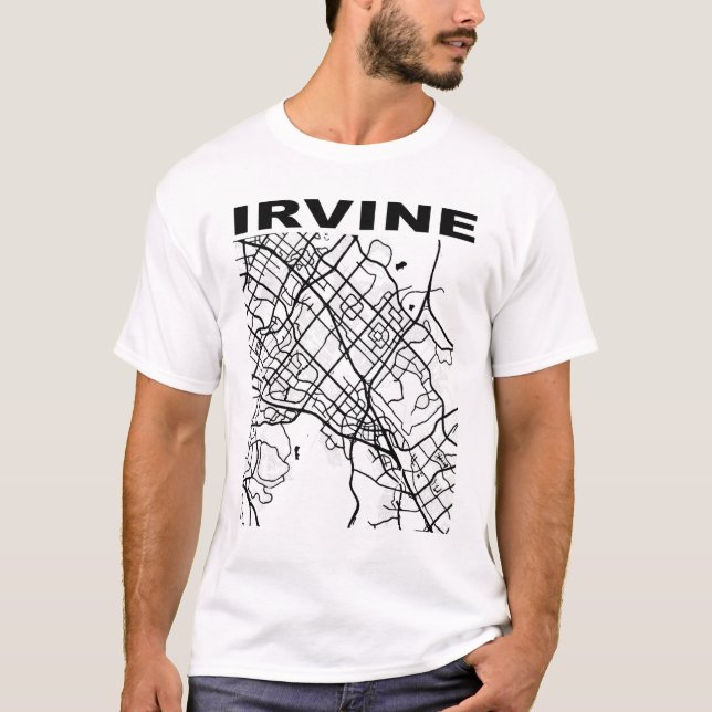 T-shirt Carte de la rue Irvine City (Devant)