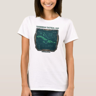 T-shirt Carte de la tech Grid HUD des îles Caraïbes Sci-Fi