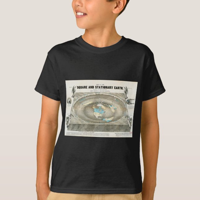 T-shirt Carte de la Terre plate (Devant)
