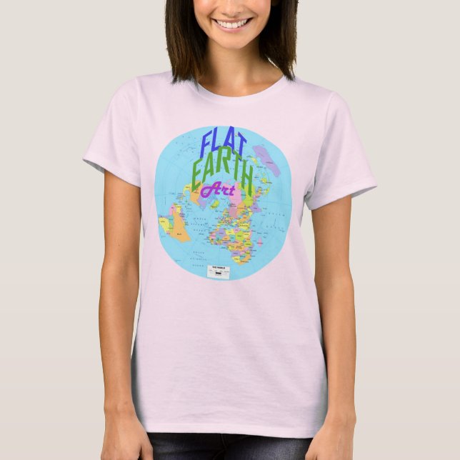 T-shirt Carte de la Terre plate avec des nations marquées (Devant)