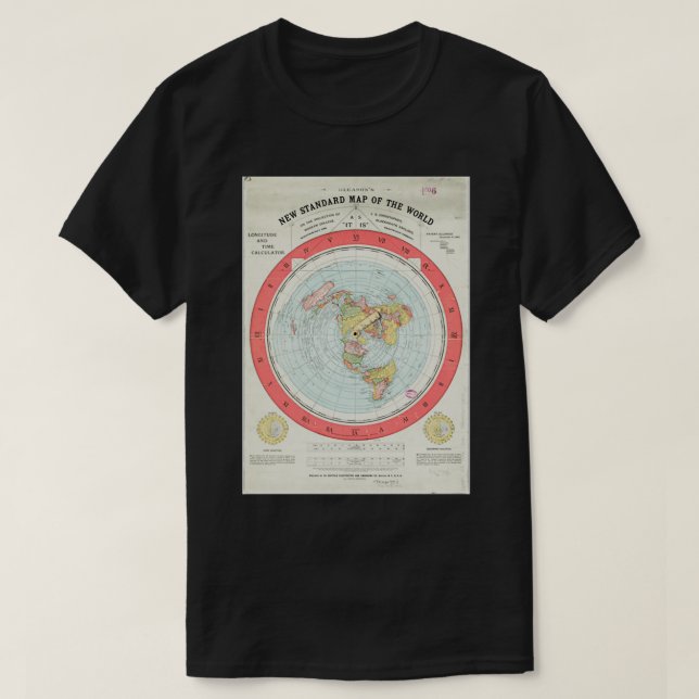 T-shirt Carte de la Terre plate Gleasonampx27s (Design devant)