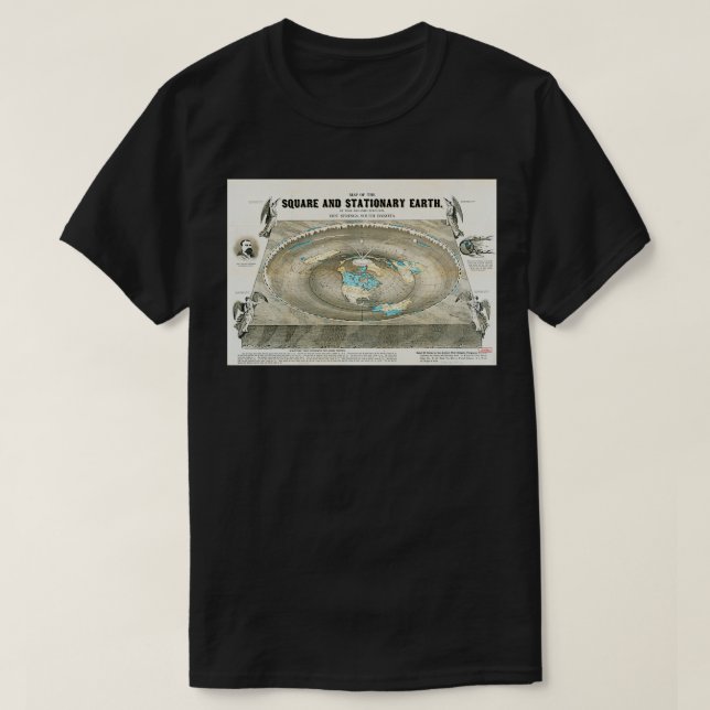 T-shirt Carte de la Terre plate Science Denial (Design devant)