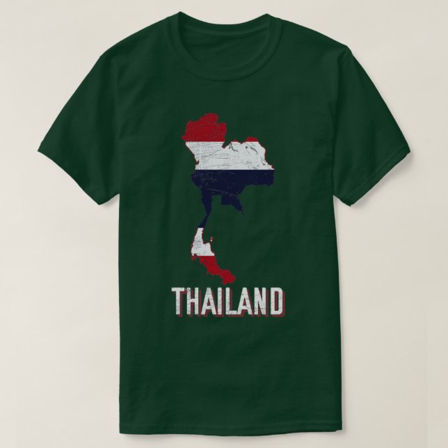 T-shirt Carte de la Thaïlande Drapeau thaï (Design devant)