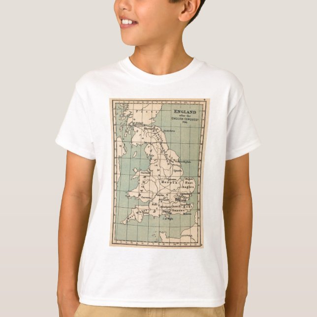 T-shirt Carte de la vieille Angleterre (Devant)