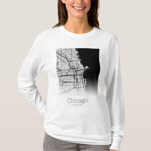 T-shirt Carte de la ville de Chicago