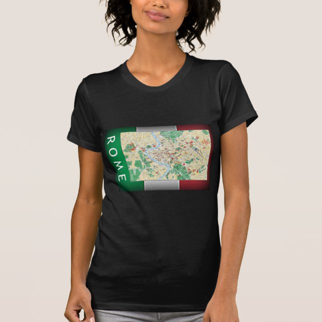 T-shirt Carte de la ville de Rome (Devant)