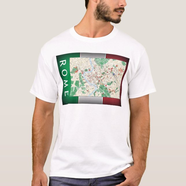 T-shirt Carte de la ville de Rome (Devant)