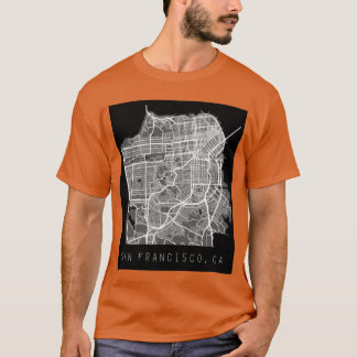 T-shirt Carte de la ville de San Francisco Californie CA n